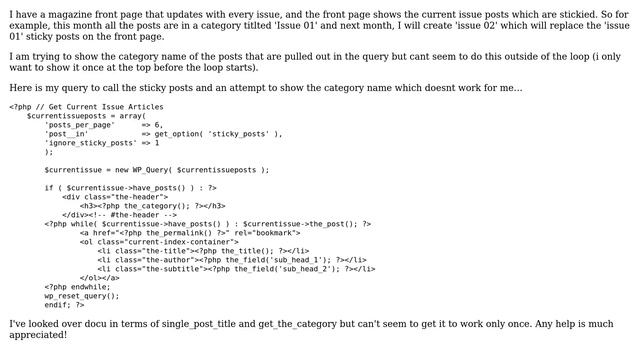 Wordpress: Get category name from custom loop and echo it once (2 Solutions!!) смотреть онлайн