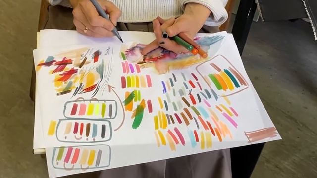 Акварельные маркеры. Графика в ограниченной цветовой гамме. Трансляция с урока. смотреть онлайн