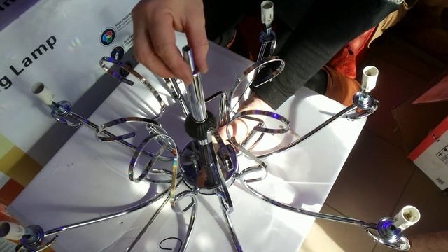 Как собрать как нарядить хрусталем подвесную люстру 8 свечевых ламп! смотреть онлайн