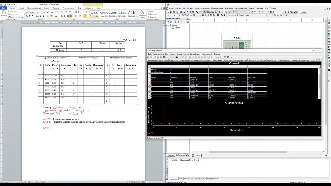 1 Гармонический анализ переодических сигналов в программном пакете NI Multisim смотреть онлайн