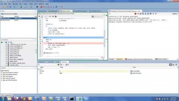 Debugging PL/SQL with Oracle SQL Developer