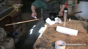 Изготовление кия для русского бильярда (5) проварка