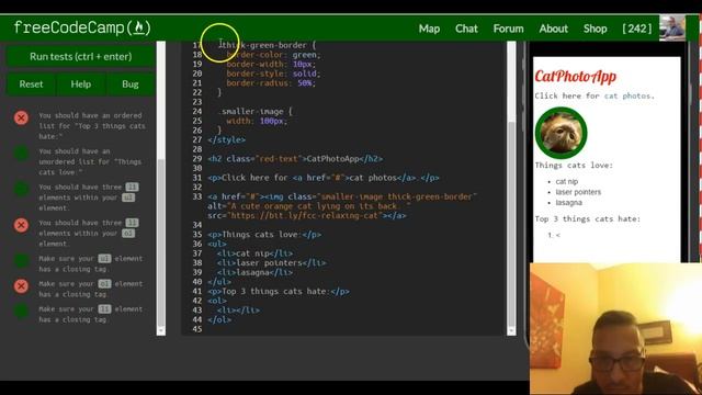 Create an Ordered List, freeCodeCamp review html & css, lesson 26 смотреть онлайн