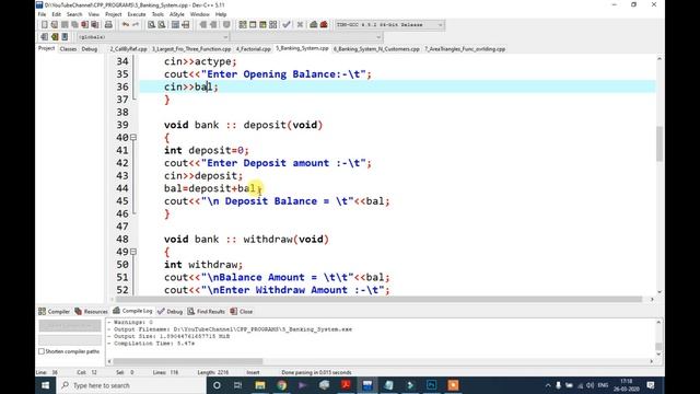 C++ Program with class for Banking System смотреть онлайн