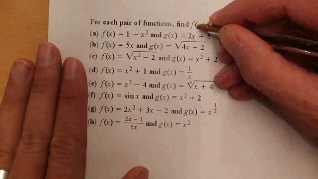 Calculus HW 1.9 - Function Composition Review смотреть онлайн