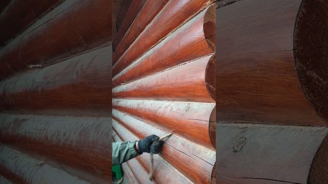 конопатка срубов шлифовка срубов покраска срубов #konopatkasmolensk