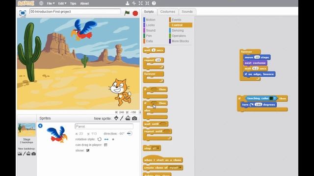 Scratch Tutorials - 6e - INITE - 01 - Sprites, Backgrounds, Sensing Controls смотреть онлайн