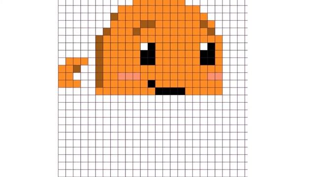 Как нарисовать осьминога по клеточкам. Простой рисунок. How to draw an octopus by pixels. смотреть онлайн