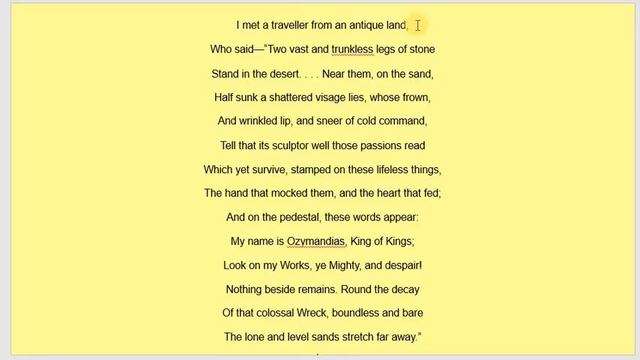 9A2 Poetry Week One- Ozymandias смотреть онлайн