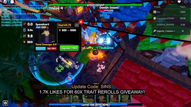 [NEW CODE] NEW MYTHIC DIANE (DANY) SHOWCASE EVO HAS 25% DMG ANIME ADVENTURES TD ROBLOX смотреть онлайн