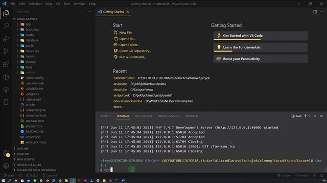CRUD LARAVEL 8 -PART 16- DOWNLOAD / CLONE PROJEK LARAVEL DARI GIT HUB смотреть онлайн
