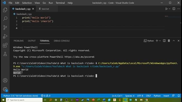 What is \r (backslash r) in programming? Carriage Return Explained. смотреть онлайн