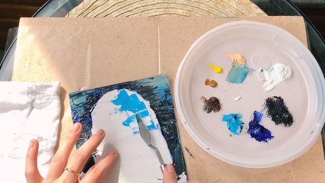 Масло для начинающих. Пишем картину мастихином. смотреть онлайн