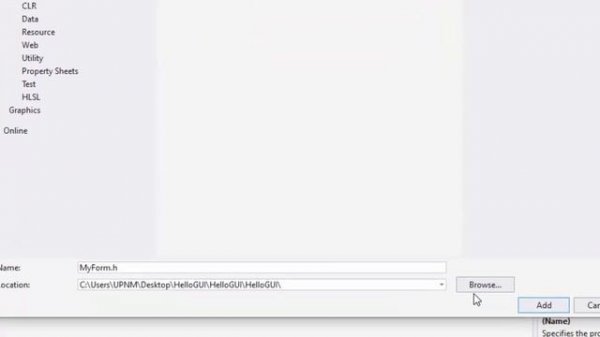 Manual C++ Windows Form on Visual Studio 2019 (no audio)