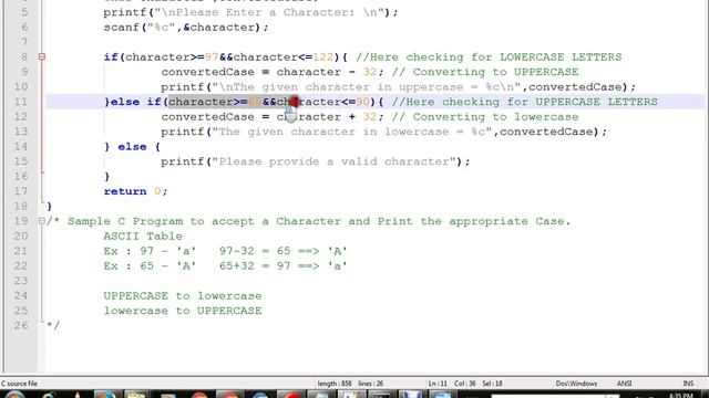 C PROGRAM UPPERCASE TO LOWERCASE TO UPPERCASE DEMO смотреть онлайн