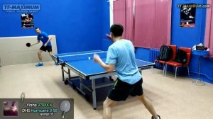 DHS Hurricane 3-50 губка 35 градусов - небольшой обзор, мягкий китайский тензор, тест накладки