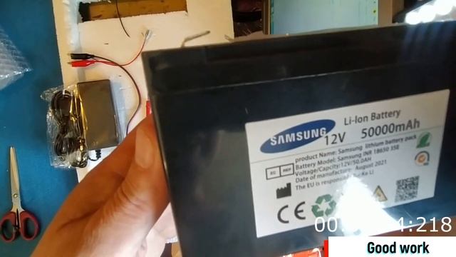 12 вольтовый Китайский аккумулятор с aliexpress 50000 мАч, Проверка аккумулятора , замер напряжени смотреть онлайн