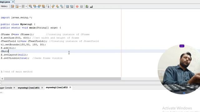Adding JTextField & JButton to JFrame|Java Swing смотреть онлайн