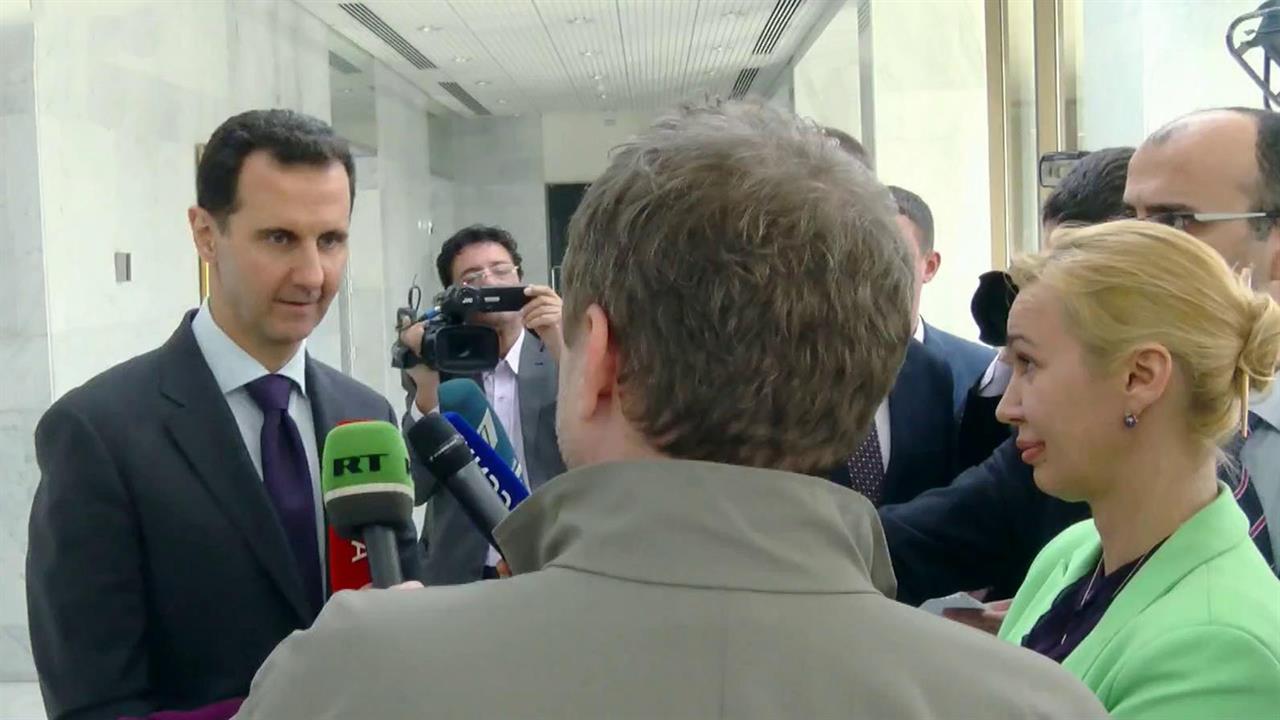 Президент Сирии Башар Асад дал интервью российским журналистам смотреть онлайн
