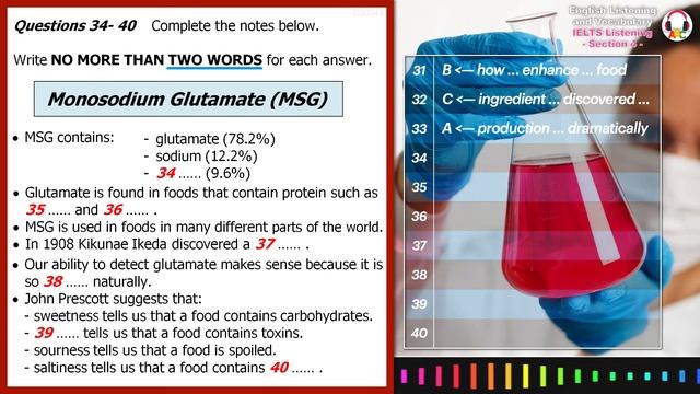 Cambridge IELTS Listening Practice | Section 4 | Monosodium Glutamate смотреть онлайн