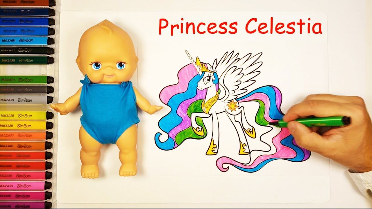 My Little Pony Coloring book page Princess Celestia смотреть онлайн