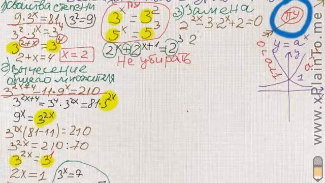 Показательные уравнения смотреть онлайн