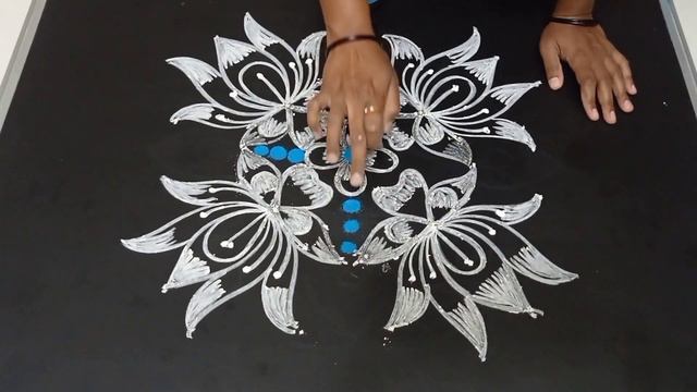 Lotus flower rangoli designs 🌷🌷🌷🌷Friday rangoli designs, Muggulu with dots,Rangoli kolam. смотреть онлайн