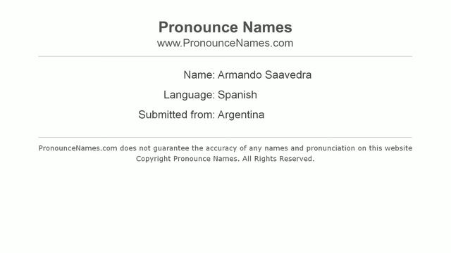 How to pronounce Armando Saavedra (Spanish/Argentina) - PronounceNames.com смотреть онлайн