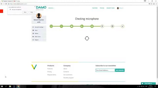 VEDAMO Virtual Classroom: System Check Step 6.1 - Allow Microphone in Chrome смотреть онлайн