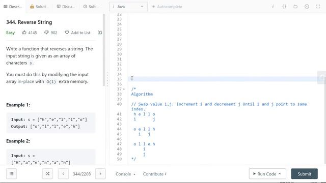 Reverse String | Problem # 344 | Easy | LeetCode in Tamil смотреть онлайн