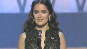 Salma Hayek presenting the Foreign Language Film Oscar to "Nowhere in Africa": 2003 Oscars