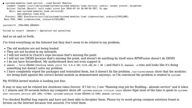 Unix & Linux: VirtualBox kernel modules will not load via systemd смотреть онлайн