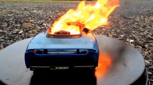 Burning My Jaguar XJ 220. The Car is on FIRE! Just a Diecast Car!