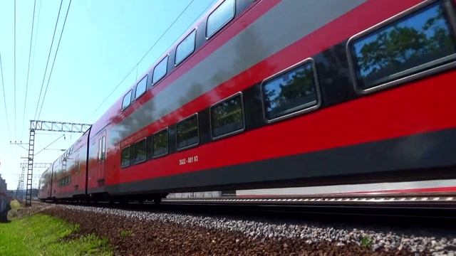 Двухэтажный электропоезд ЭШ2-001 "Аэроэкспресс" сообщением "Одинцово - Москва Белорусская" смотреть онлайн