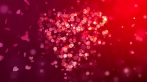 Футаж Сердце из мерцающих частиц с лепестками роз