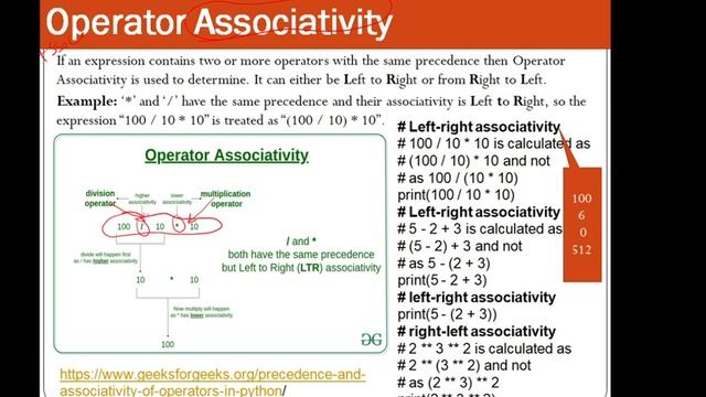 Python Operators Precedence and Associativity смотреть онлайн