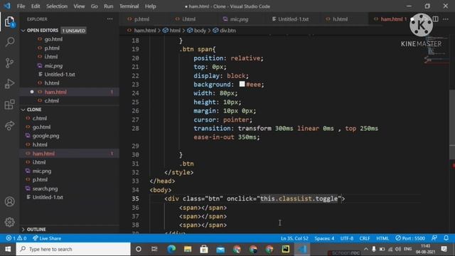 Hamburger Menu Animation With Html, CSS || D. CoDeS || #coding #html #css #projects смотреть онлайн