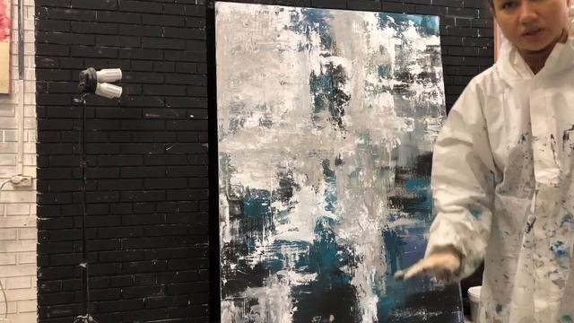 РИСУЮ БОЛЬШУЮ КАРТИНУ. АБСТРАКЦИЯ. ПРОЦЕСС. смотреть онлайн