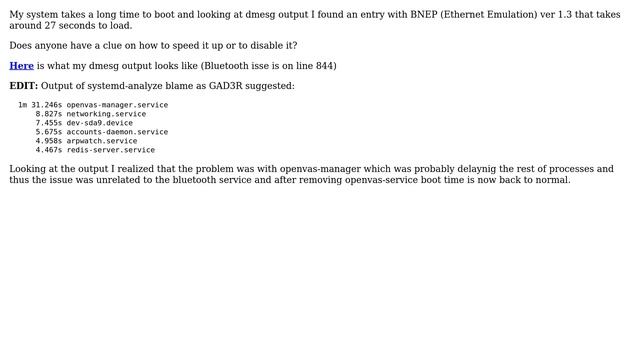 Unix & Linux: Bluetooth BNEP takes a long time to load on boot Debian смотреть онлайн