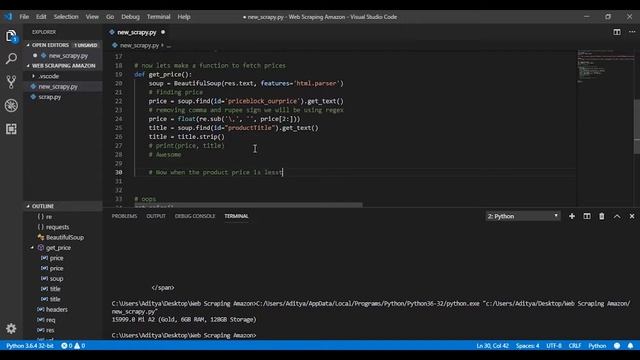 Making an Amazon Price Scraper and Auto Mailer Python App смотреть онлайн