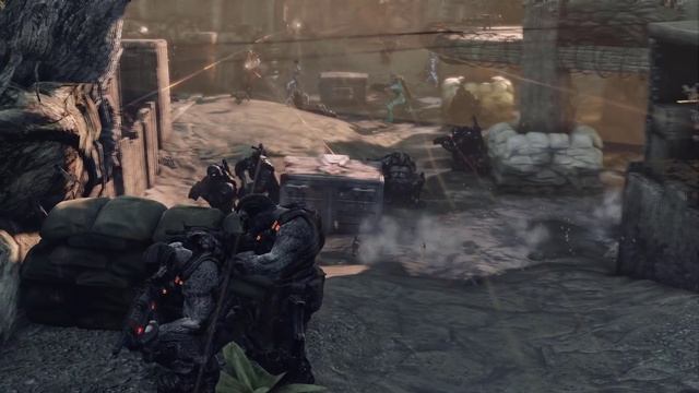 Massive NPC Battle on Trenches - GEARS OF WAR 3 NPC Wars смотреть онлайн