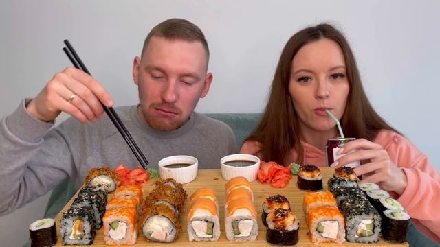 МУКБАНГ РОЛЛЫ СУШИ MUKBANG SUSHI ROLLS РАСПАКОВКА САЙТ TDEKOR.RU