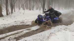 Проходимость квадроцикла Линхай Linhai 400  в снегу.