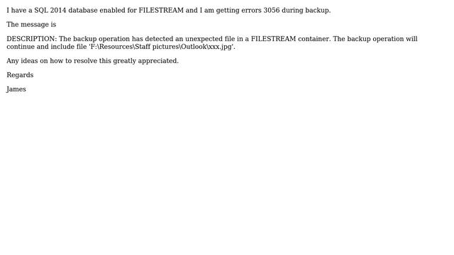Database with FILESTREAM enabled gives Error 3056 during backup смотреть онлайн