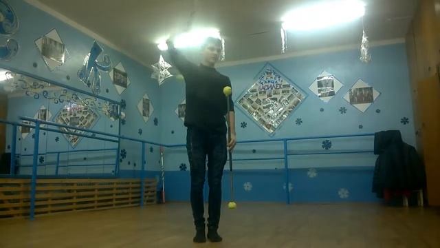 Fire-show уроки - Hybrid #2 Обучение(Double staff) смотреть онлайн