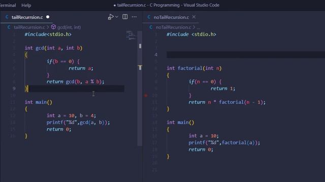 Tail & No-Tail Recursion | C Programming Language смотреть онлайн