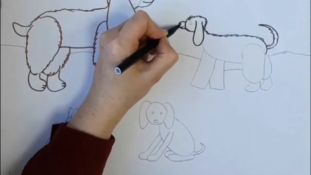 как нарисовать собачку. РИСОВАНИЕ ДЛЯ ДЕТЕЙ с 5 лет смотреть онлайн