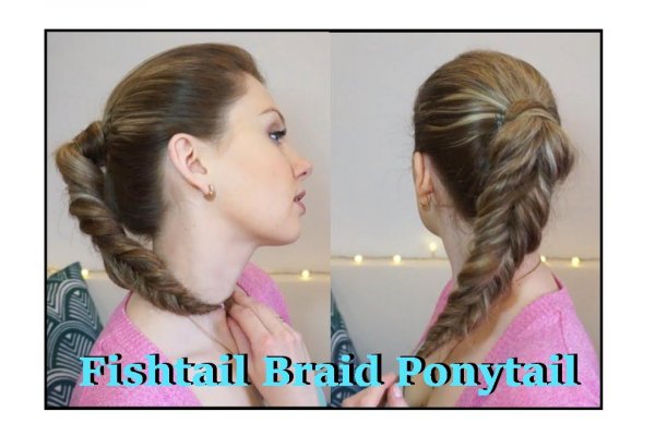Прическа на каждый день с косой рыбий хвост ♥ Прическа на тренировку ♥ Fishtail Braid Ponytail