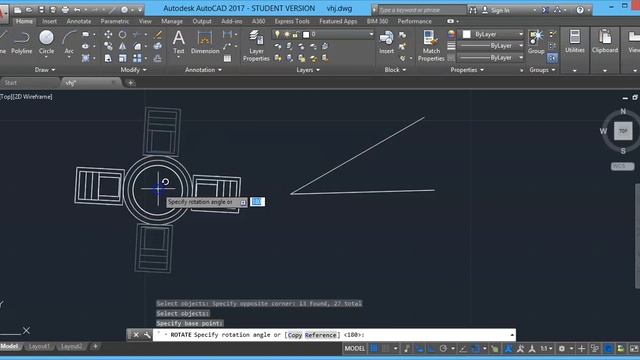 AutoCAD Rotate with Point or Angle | Rotate an Object with Angle - Autocad смотреть онлайн