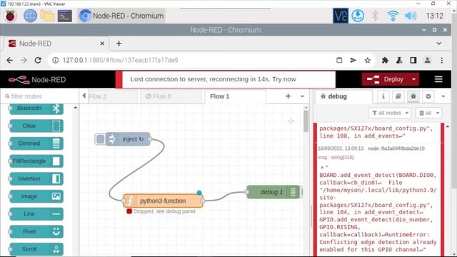 Lost connection to server Node RED смотреть онлайн